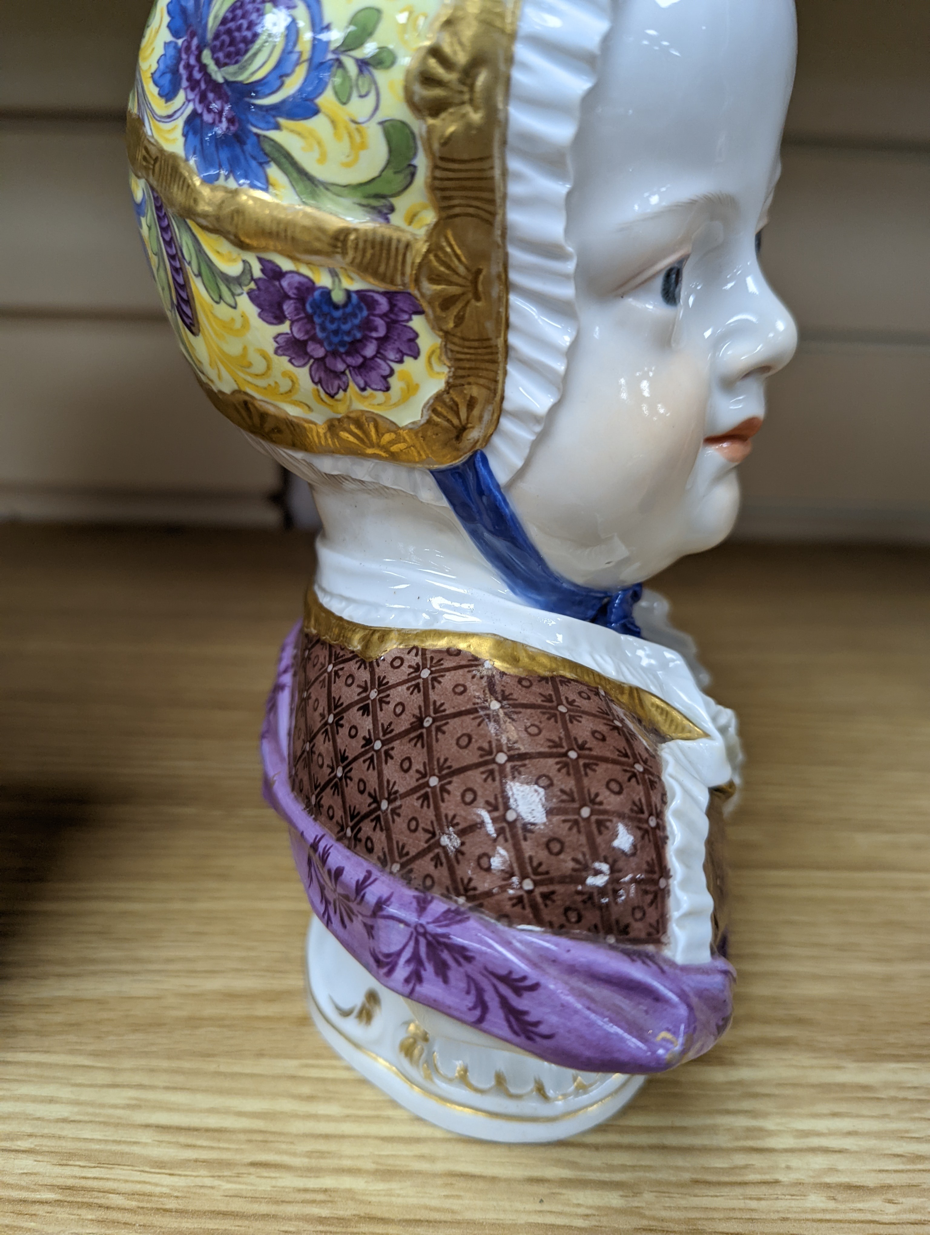 A Meissen porcelain bust of a Bourbon princess, late 19th century, 25cm